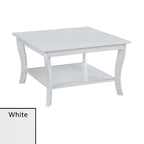 Table basse carrée American Heritage de Convenience Concepts avec étagère