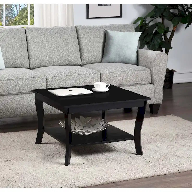 Table basse carrée American Heritage de Convenience Concepts avec étagère