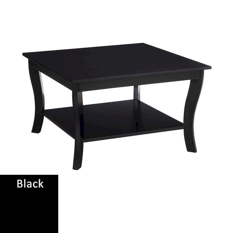 Table basse carrée American Heritage de Convenience Concepts avec étagère