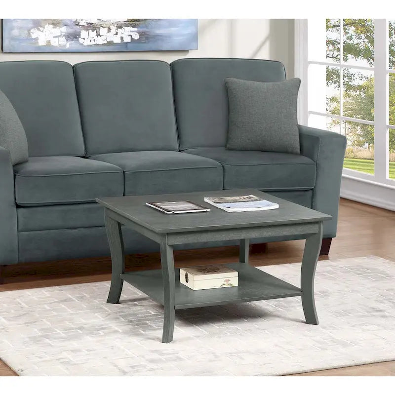 Table basse carrée American Heritage de Convenience Concepts avec étagère