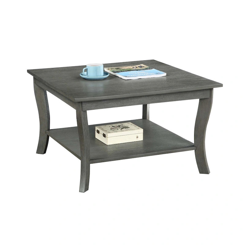 Table basse carrée American Heritage de Convenience Concepts avec étagère