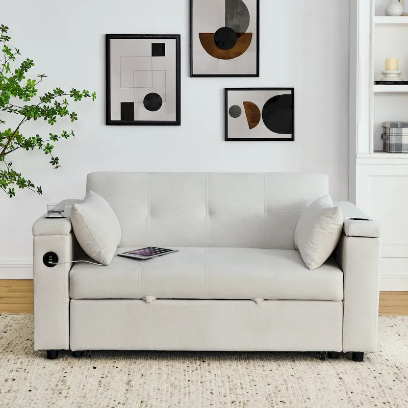 Canapé-lit gigogne 54 pouces, canapé-lit inclinable double