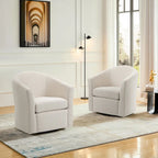 Fauteuil pivotant moderne rembourré de style tonneau, fauteuil d'appoint pour salon