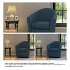 Fauteuil pivotant moderne rembourré de style tonneau, fauteuil d'appoint pour salon