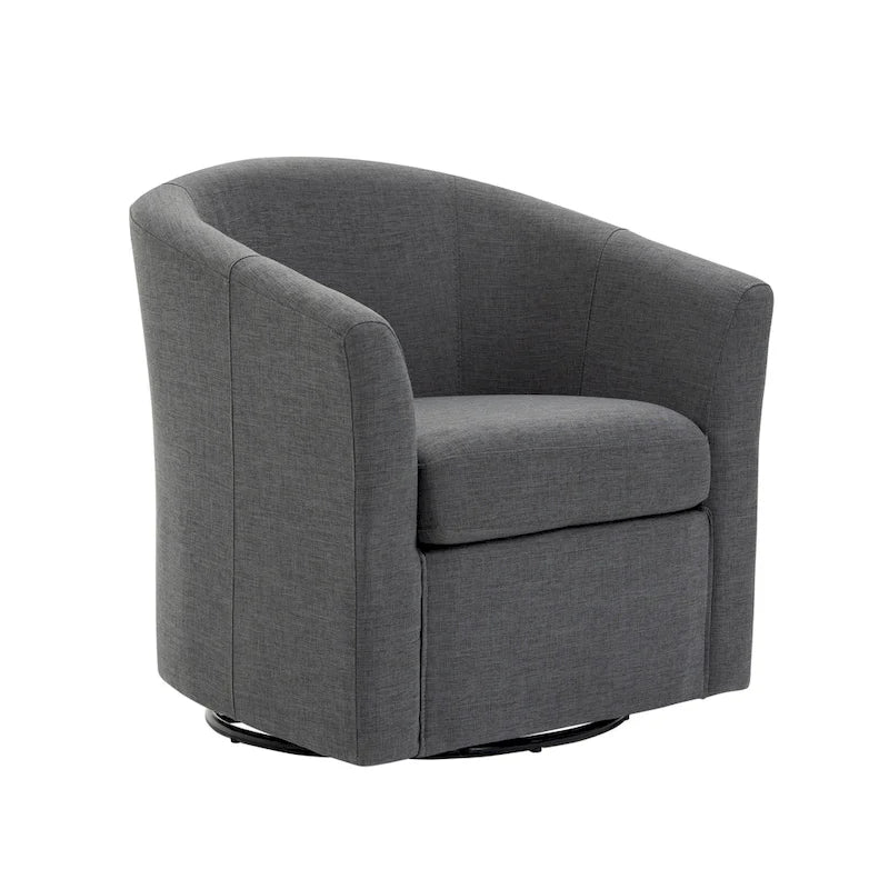 Fauteuil pivotant moderne rembourré de style tonneau, fauteuil d'appoint pour salon