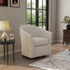 Fauteuil pivotant moderne rembourré de style tonneau, fauteuil d'appoint pour salon