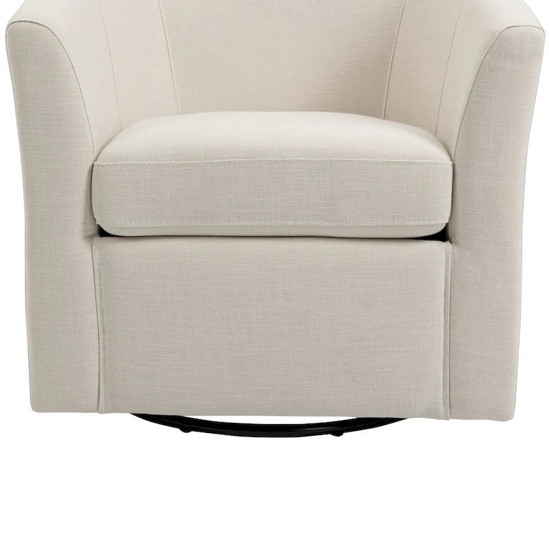 Fauteuil pivotant moderne rembourré de style tonneau, fauteuil d'appoint pour salon