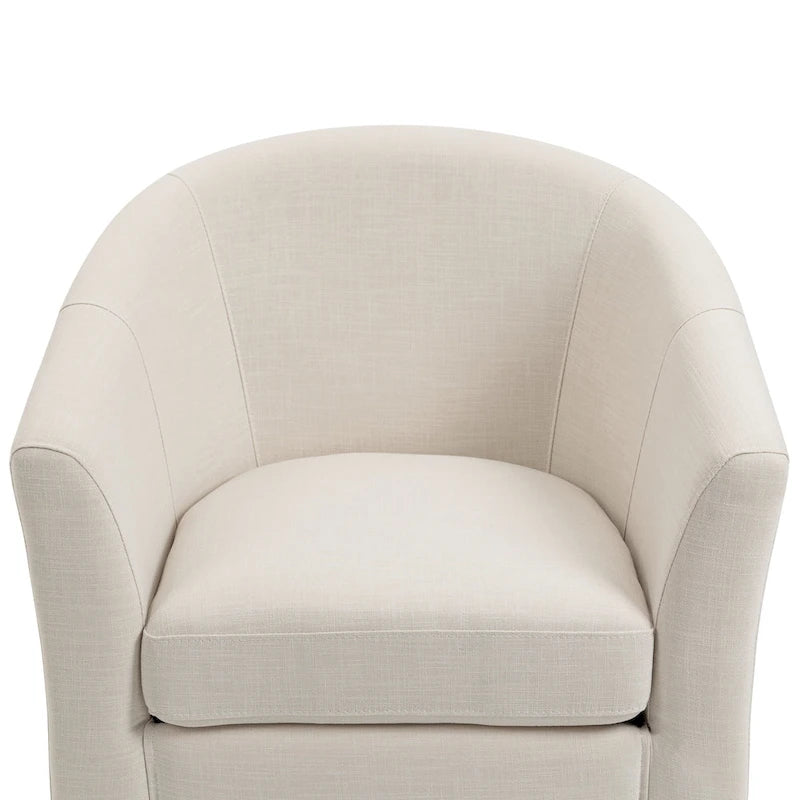Fauteuil pivotant moderne rembourré de style tonneau, fauteuil d'appoint pour salon