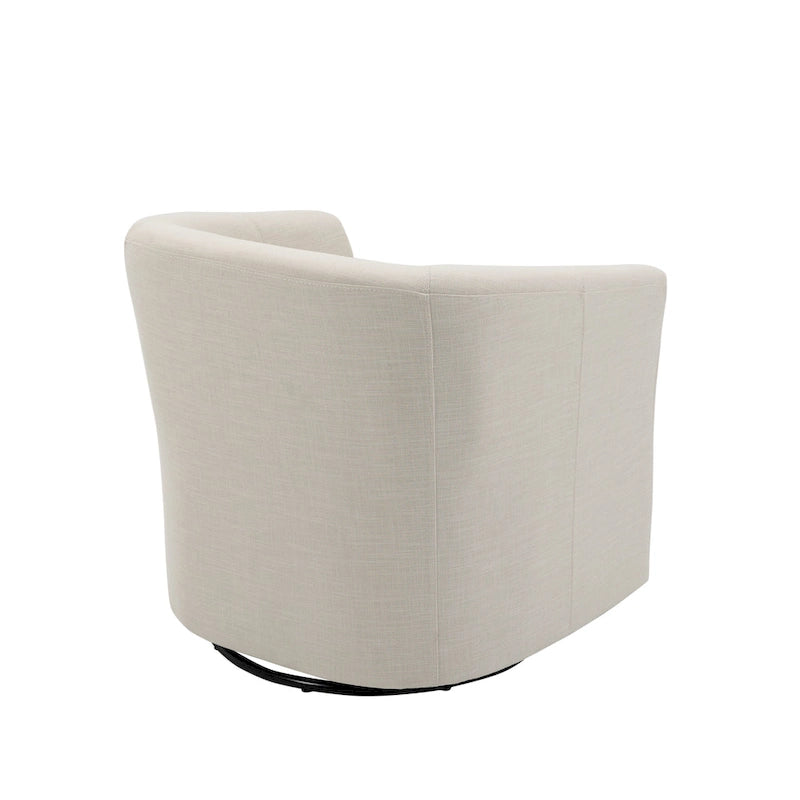 Fauteuil pivotant moderne rembourré de style tonneau, fauteuil d'appoint pour salon