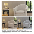 Fauteuil pivotant moderne rembourré de style tonneau, fauteuil d'appoint pour salon