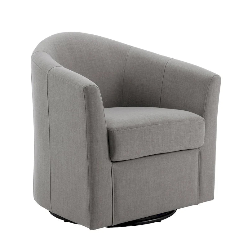 Fauteuil pivotant moderne rembourré de style tonneau, fauteuil d'appoint pour salon