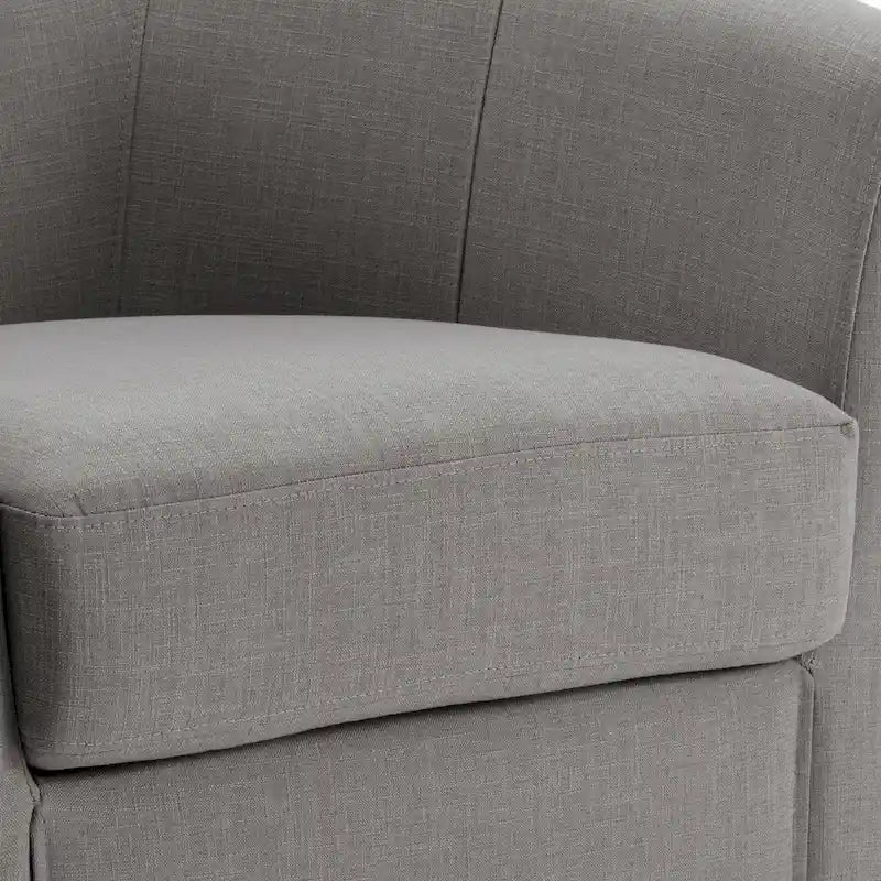 Fauteuil pivotant moderne rembourré de style tonneau, fauteuil d'appoint pour salon