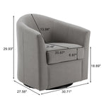 Fauteuil pivotant moderne rembourré de style tonneau, fauteuil d'appoint pour salon