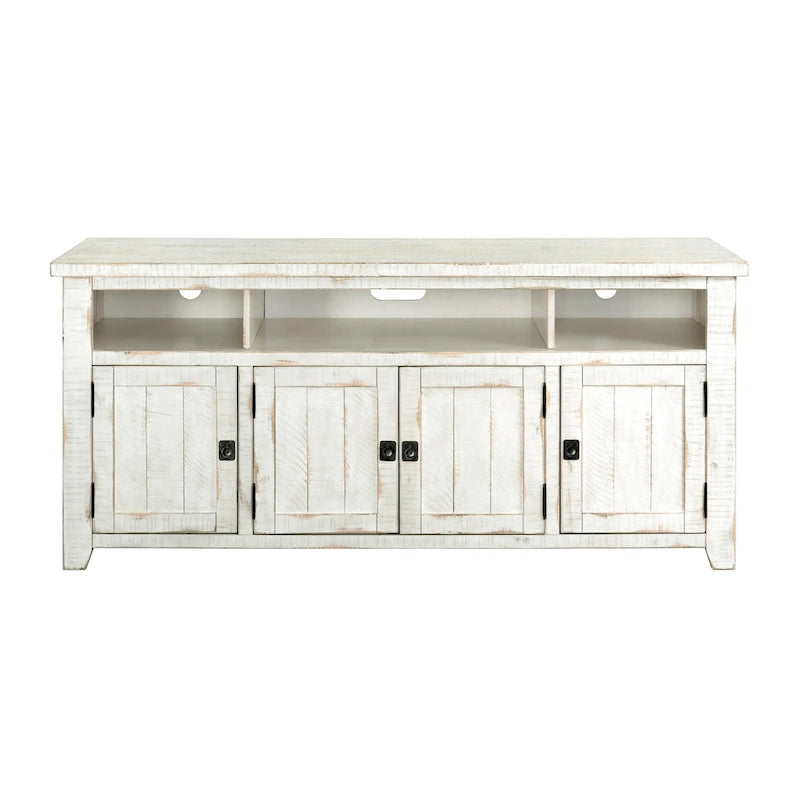 Meuble TV Nantucket en bois massif de 165 cm de large avec rangement