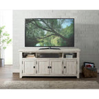 Meuble TV Nantucket en bois massif de 165 cm de large avec rangement