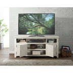Meuble TV Nantucket en bois massif de 165 cm de large avec rangement