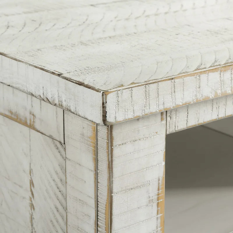 Meuble TV Nantucket en bois massif de 165 cm de large avec rangement