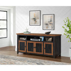 Meuble TV Nantucket en bois massif de 165 cm de large avec rangement