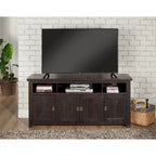 Meuble TV Nantucket en bois massif de 165 cm de large avec rangement