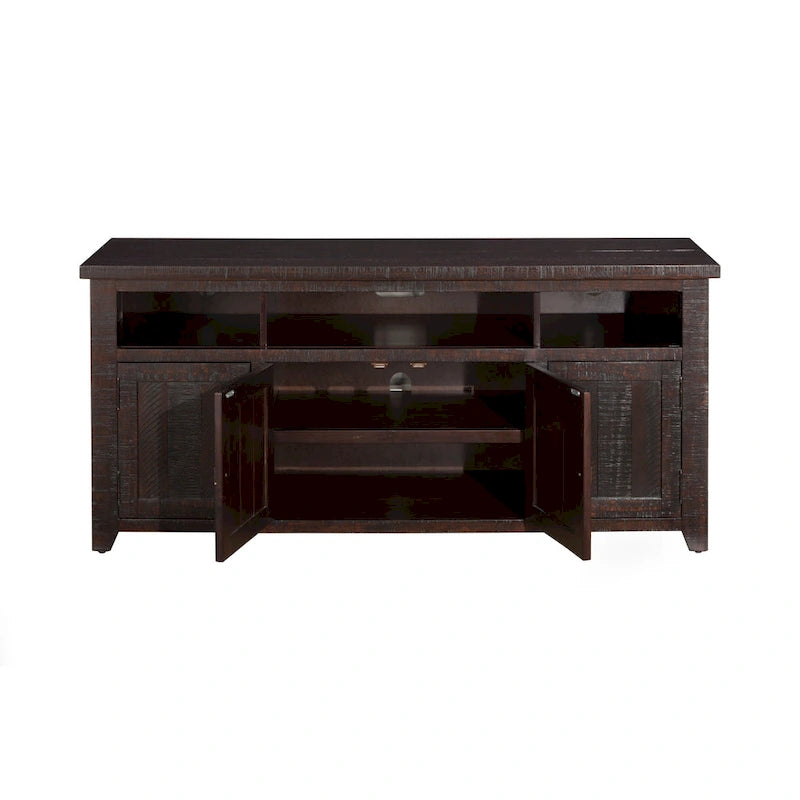 Meuble TV Nantucket en bois massif de 165 cm de large avec rangement