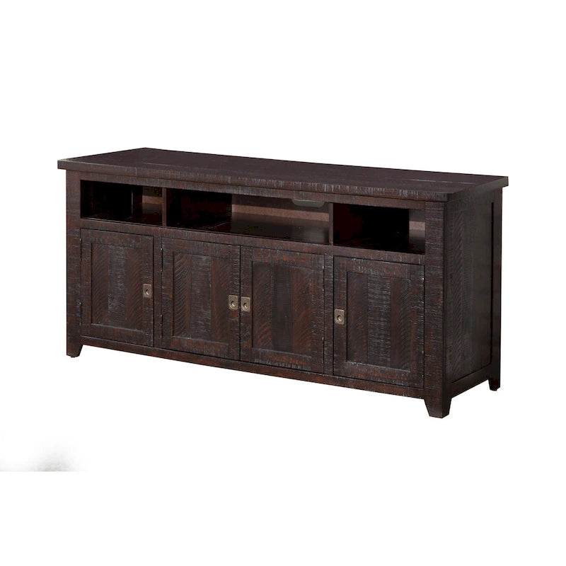Meuble TV Nantucket en bois massif de 165 cm de large avec rangement