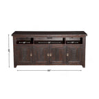 Meuble TV Nantucket en bois massif de 165 cm de large avec rangement
