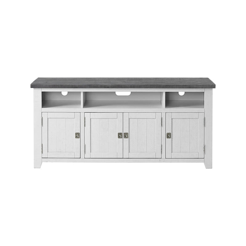 Meuble TV Nantucket en bois massif de 165 cm de large avec rangement