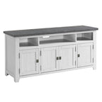 Meuble TV Nantucket en bois massif de 165 cm de large avec rangement