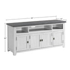 Meuble TV Nantucket en bois massif de 165 cm de large avec rangement