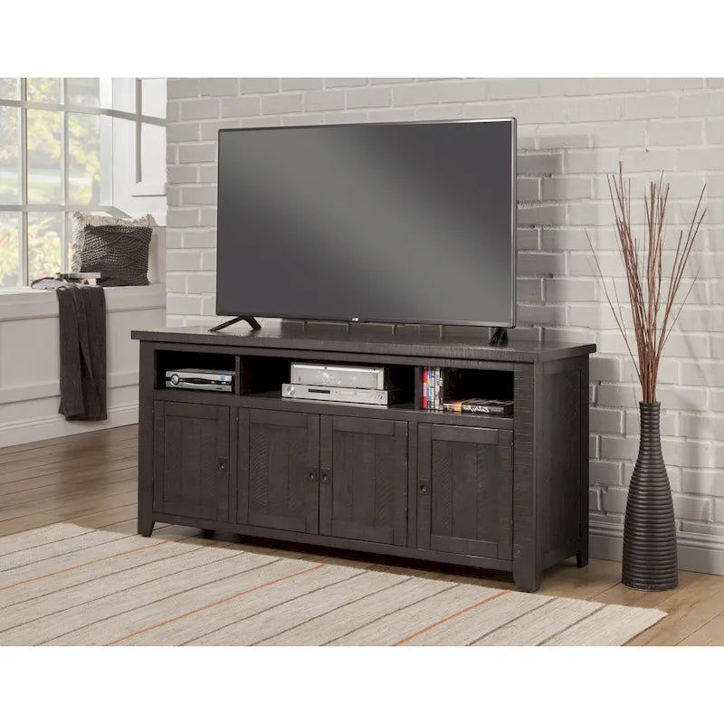 Meuble TV Nantucket en bois massif de 165 cm de large avec rangement
