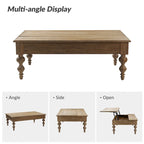 Table basse rectangulaire traditionnelle Gaston avec étagère de rangement par HULALA HOME