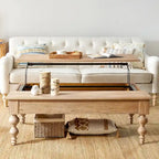 Table basse rectangulaire traditionnelle Gaston avec étagère de rangement par HULALA HOME