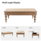 Table basse rectangulaire traditionnelle Gaston avec étagère de rangement par HULALA HOME