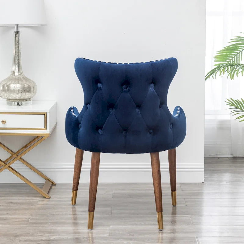 Fauteuil d'appoint en velours Lindale de Roundhill Furniture, style moderne du milieu du siècle