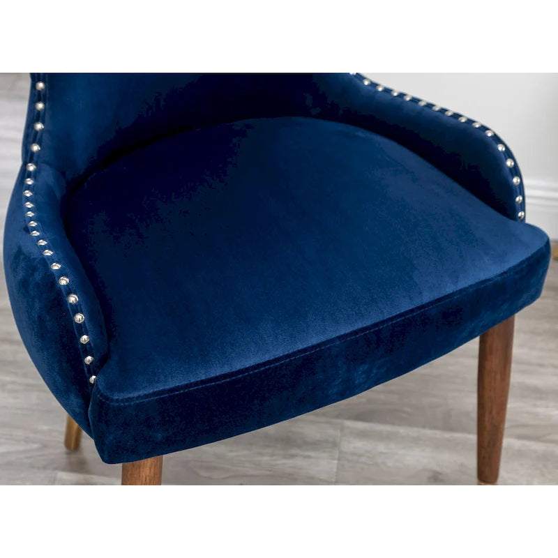 Fauteuil d'appoint en velours Lindale de Roundhill Furniture, style moderne du milieu du siècle