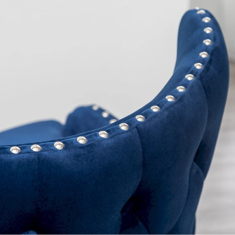 Fauteuil d'appoint en velours Lindale de Roundhill Furniture, style moderne du milieu du siècle