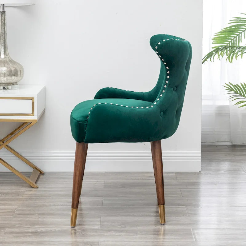 Fauteuil d'appoint en velours Lindale de Roundhill Furniture, style moderne du milieu du siècle