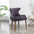 Fauteuil d'appoint en velours Lindale de Roundhill Furniture, style moderne du milieu du siècle