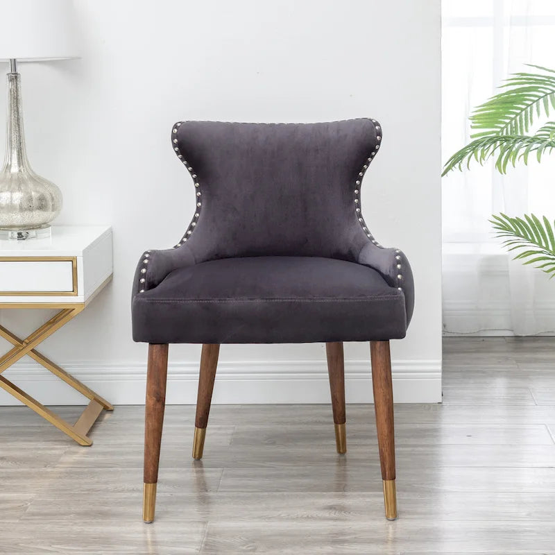 Fauteuil d'appoint en velours Lindale de Roundhill Furniture, style moderne du milieu du siècle