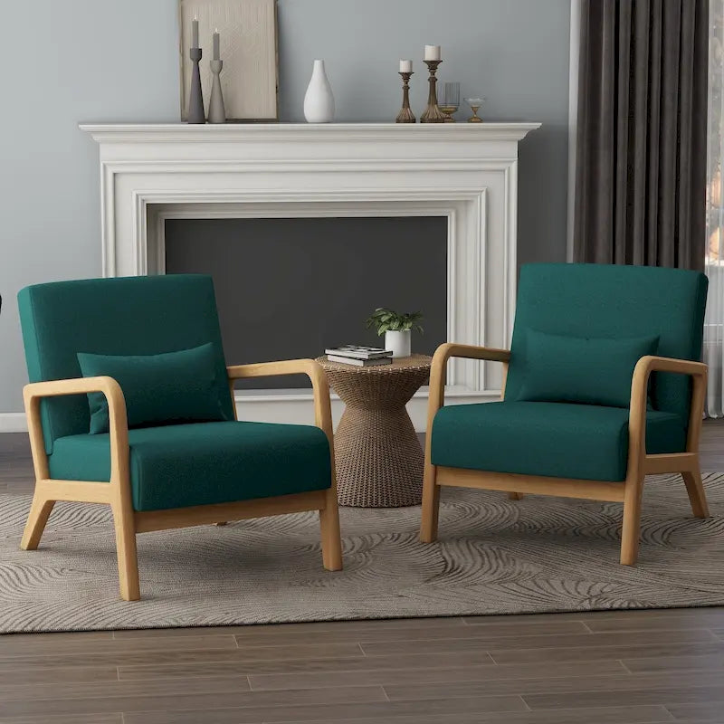 Ensemble de 2 fauteuils rembourrés avec coussin