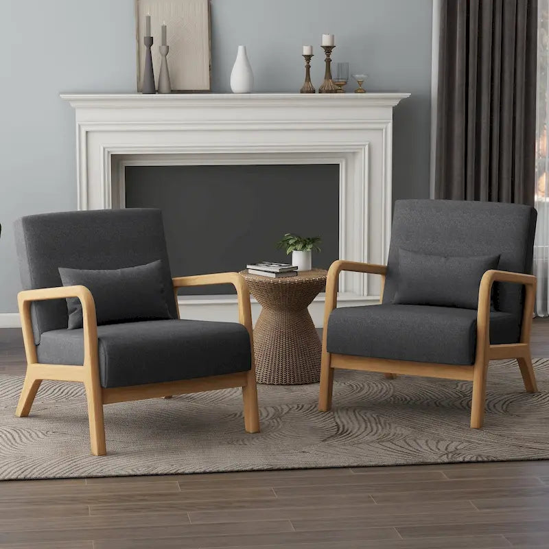 Ensemble de 2 fauteuils rembourrés avec coussin