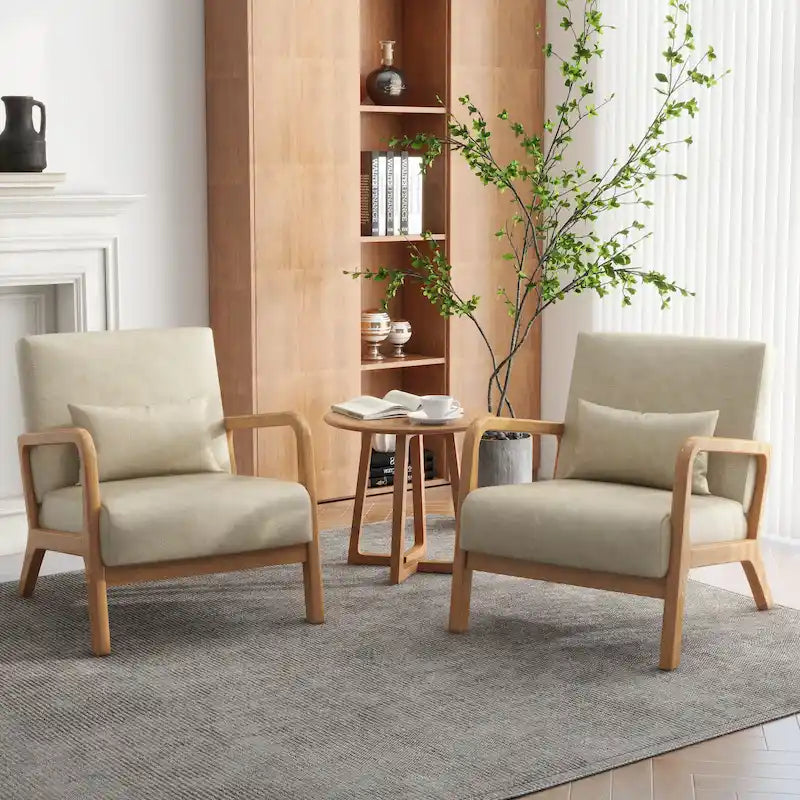 Ensemble de 2 fauteuils rembourrés avec coussin