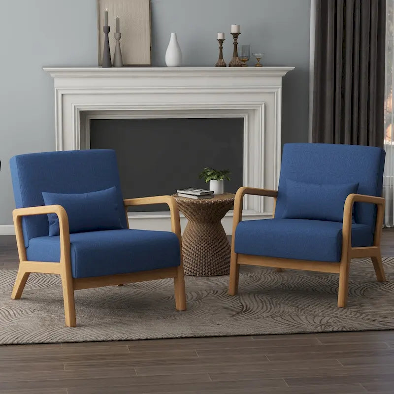 Ensemble de 2 fauteuils rembourrés avec coussin