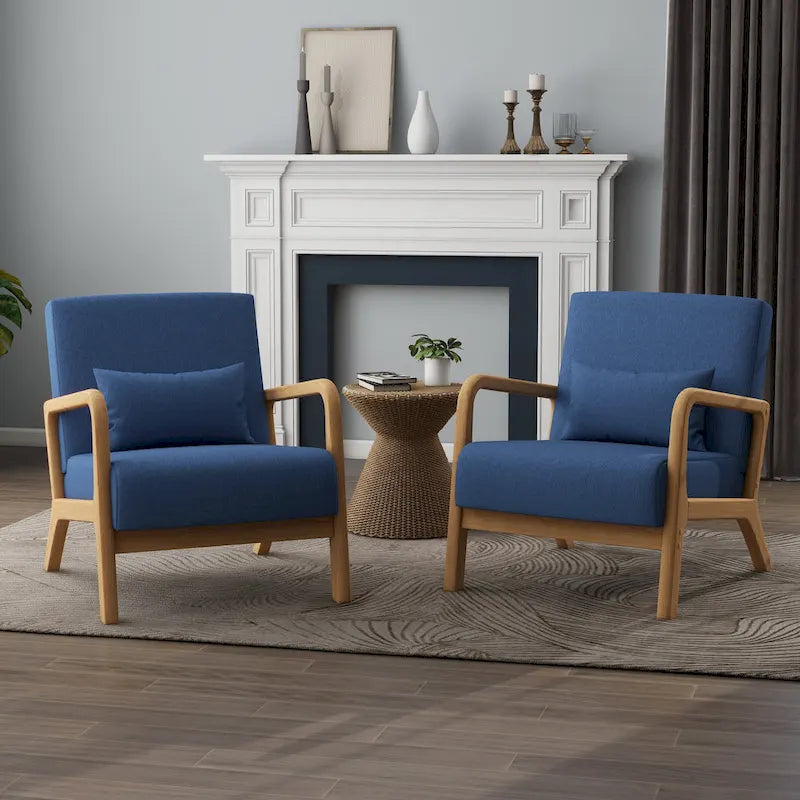 Ensemble de 2 fauteuils rembourrés avec coussin