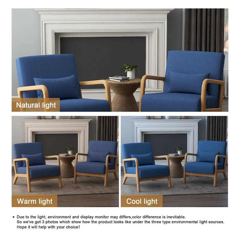 Ensemble de 2 fauteuils rembourrés avec coussin