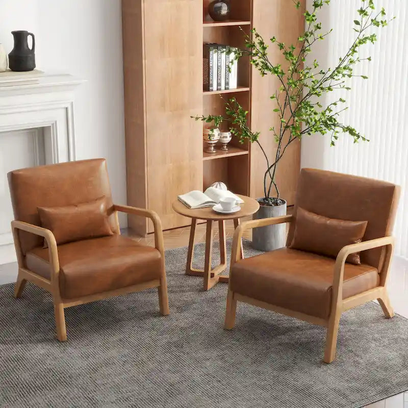 Ensemble de 2 fauteuils rembourrés avec coussin