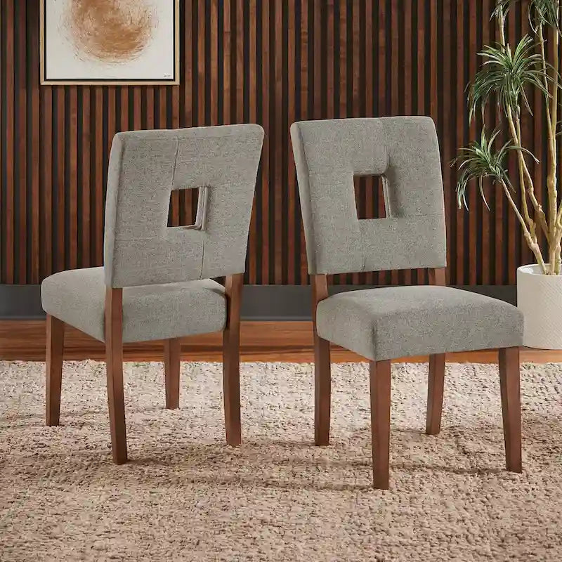 Chaises de salle à manger Calvados en tissu rembourré avec assise en trou de serrure (lot de 2) par iNSPIRE Q Classic