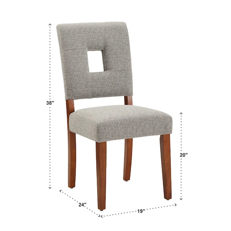 Chaises de salle à manger Calvados en tissu rembourré avec assise en trou de serrure (lot de 2) par iNSPIRE Q Classic