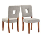 Chaises de salle à manger Calvados en tissu rembourré avec assise en trou de serrure (lot de 2) par iNSPIRE Q Classic
