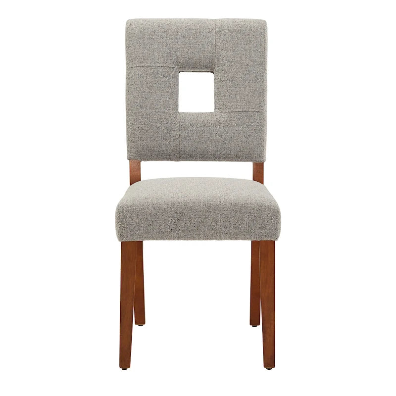 Chaises de salle à manger Calvados en tissu rembourré avec assise en trou de serrure (lot de 2) par iNSPIRE Q Classic